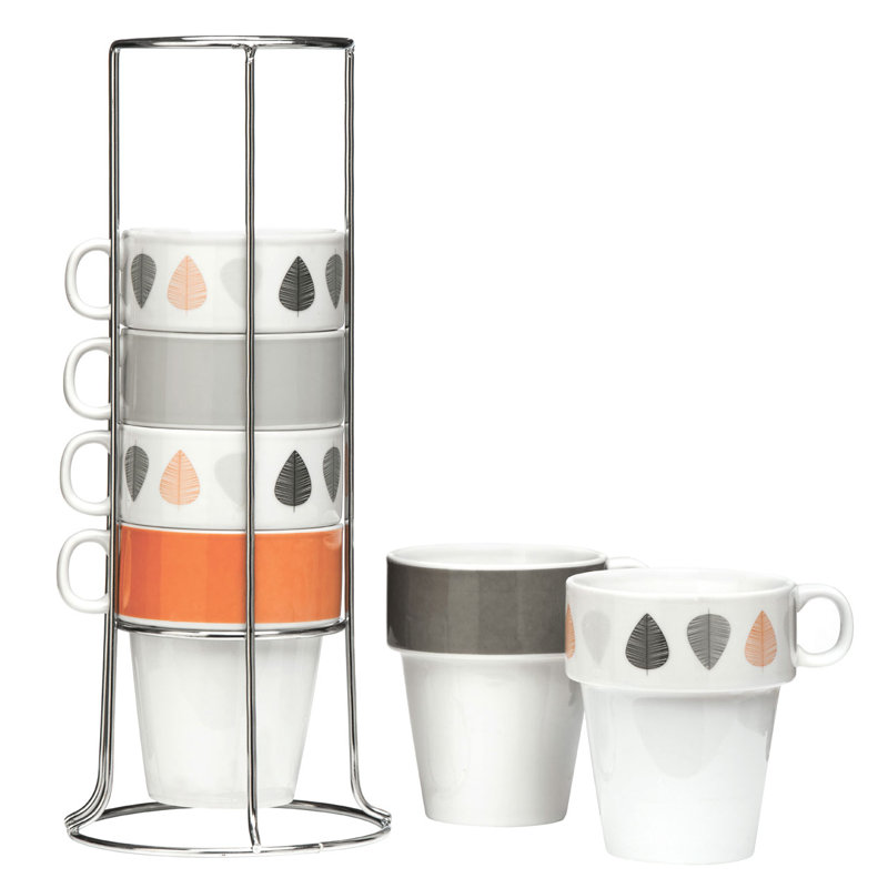 Castleton Home 6 Piece Stackable Mugs Set with Stand & Reviews